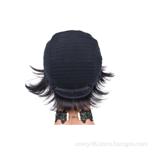 Hot Selling Short Pixie Cut Ombre Color Raw Brazilian Virgin 100% Human Hair Wigs
